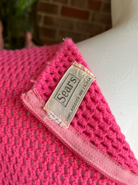 1960s Hot Pink Mesh Dress