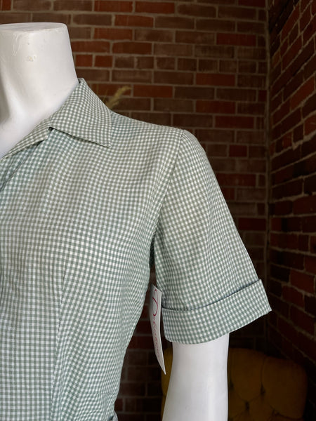 1950s Deadstock Green Gingham Set