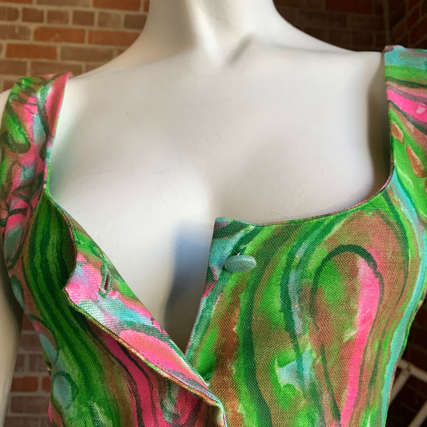 1960s Paisley Shift Dress