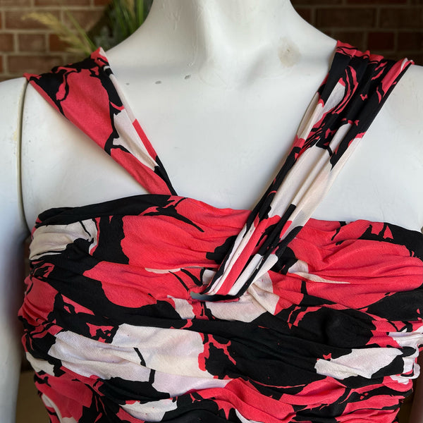 1980s Pink and Black Valentino Dress