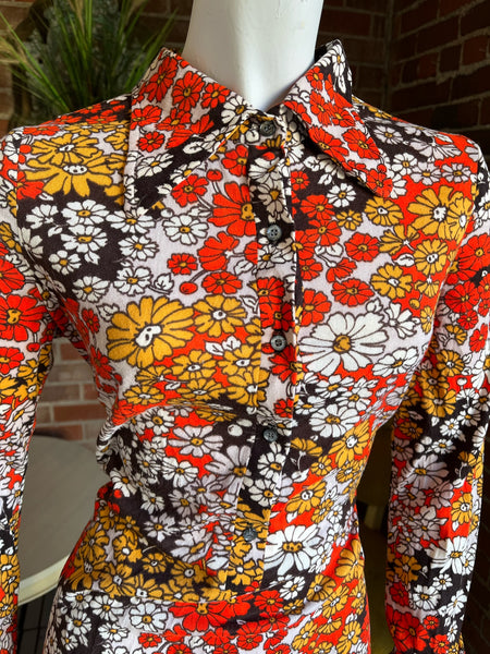 1970s Flower Power Leotard