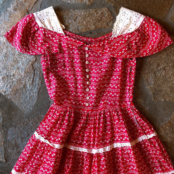 1930s Organdy Cotton Dress