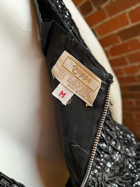 1960s Black Fringe Shell