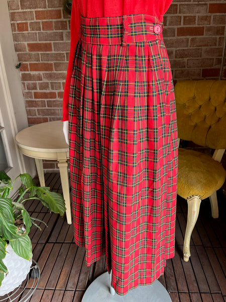 1950s Red Tartan Skirt