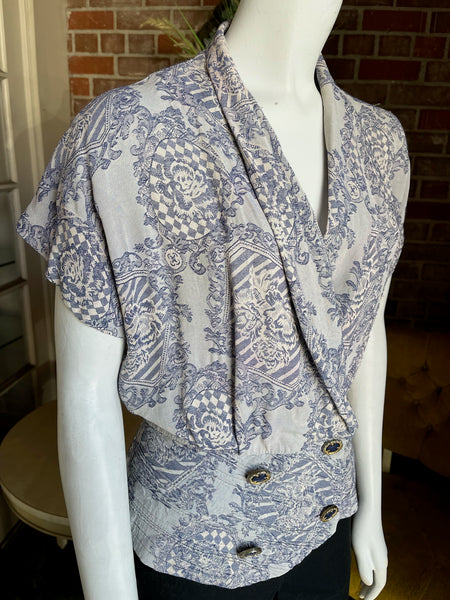 1990s Toile Blouse
