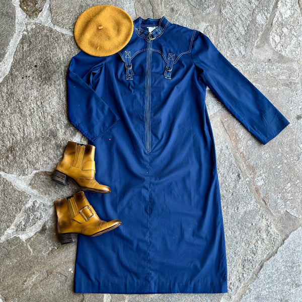 1970s Navy Trench Dress