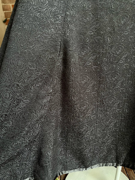 1990s Dagger Collar Goth Black Coat Dress