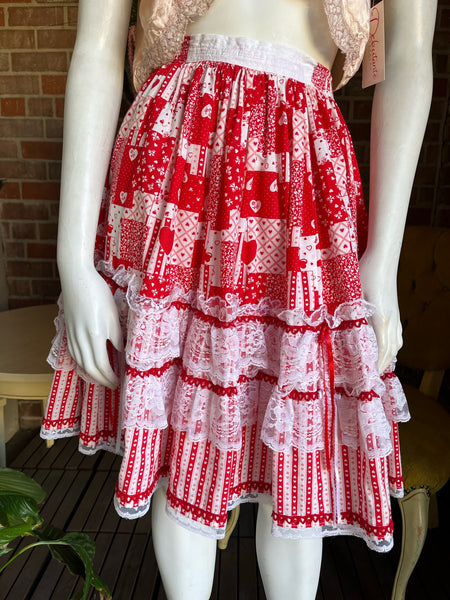 1950s Heart Print Skirt