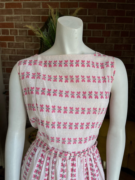 1960s Pink Butterfly Novelty Dress
