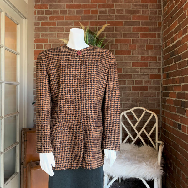 1990s Christian Dior Houndstooth Blazer