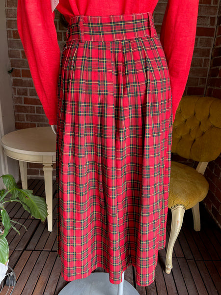 1950s Red Tartan Skirt