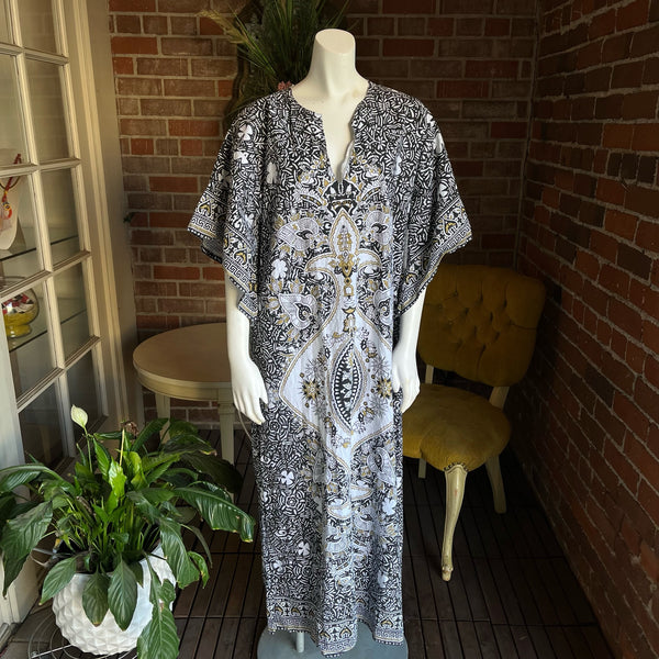 1970s Betyk Gold & Black Kaftan
