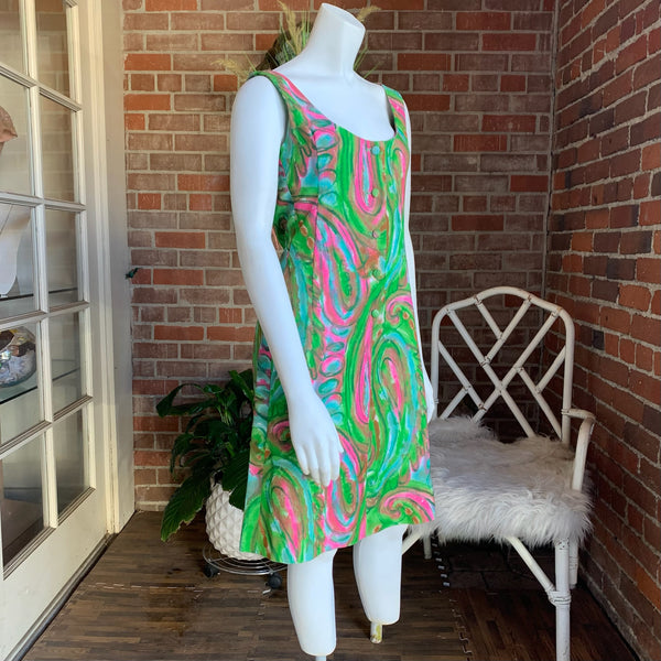 1960s Paisley Shift Dress