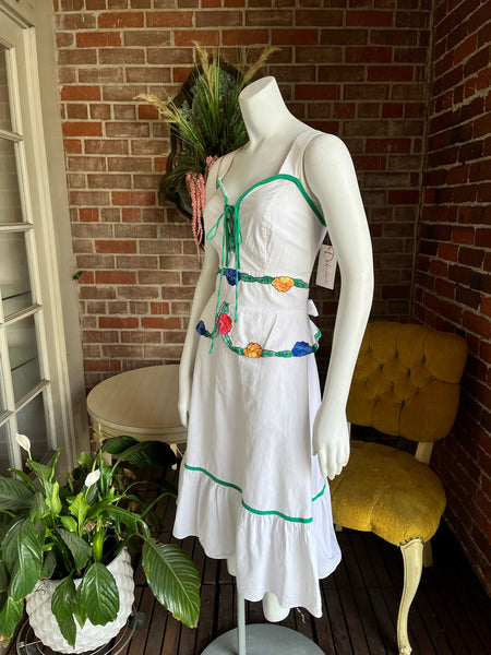 1970s Cotton Pansy Dress