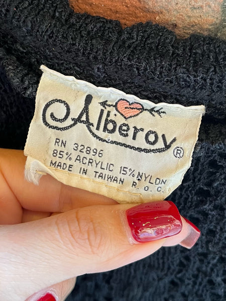 1970s Black Dolman Sleeve Sheer Sweater