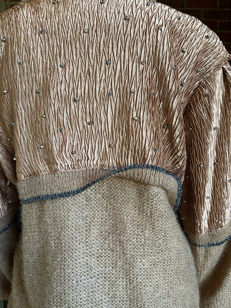 1980s Mohair and Plisse Caramel & Copper Sweater