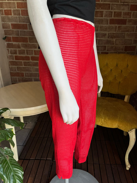 1980s Red Mesh Pants