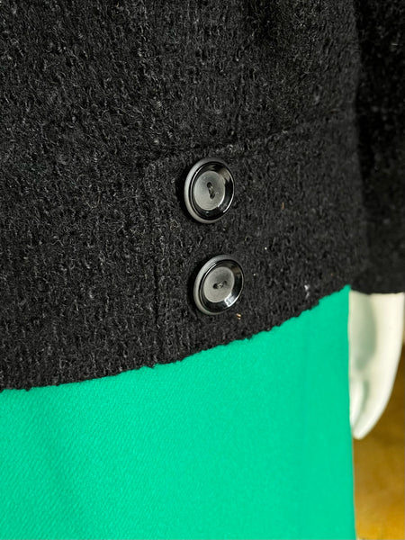 1960s Black Boucle Collared Jacket