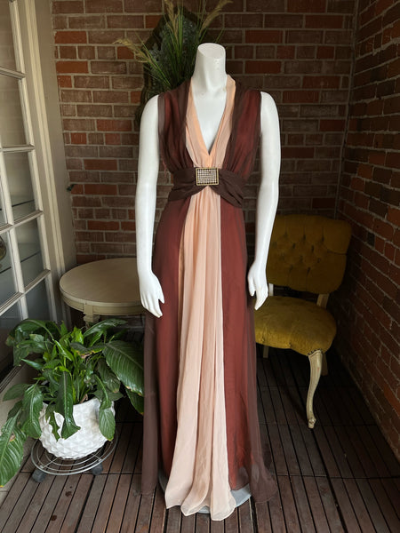 1970s Mocha Emma Domb Gown