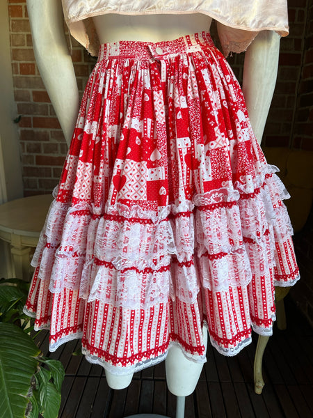 1950s Heart Print Skirt