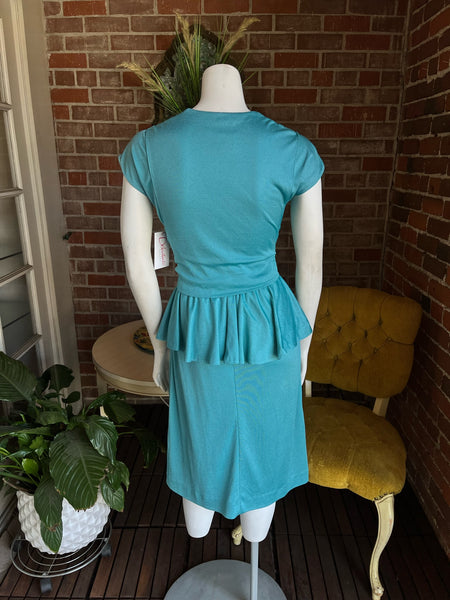 1970s Seafoam Jersey Dress