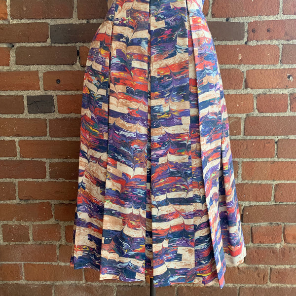 1960s Abstract Print “Paint” Dress