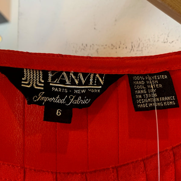 1980s Red Lanvin Dress