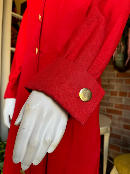 1980s Miss O by Oscar de la Renta Red Dress