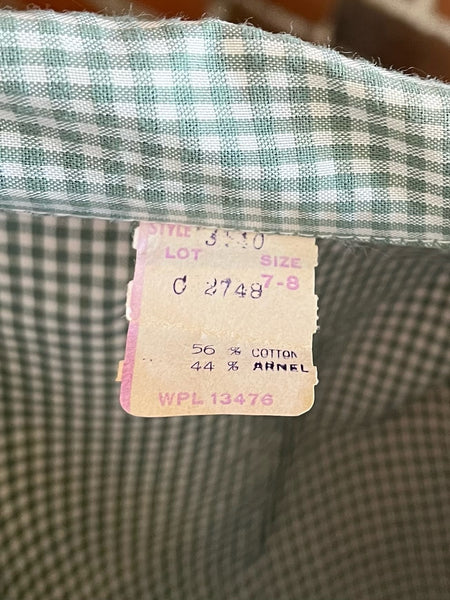 1950s Deadstock Green Gingham Set