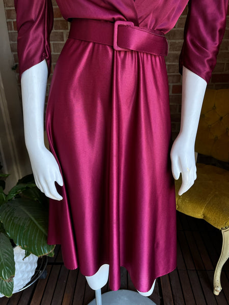 1970s does 1940s Cranberry Dress