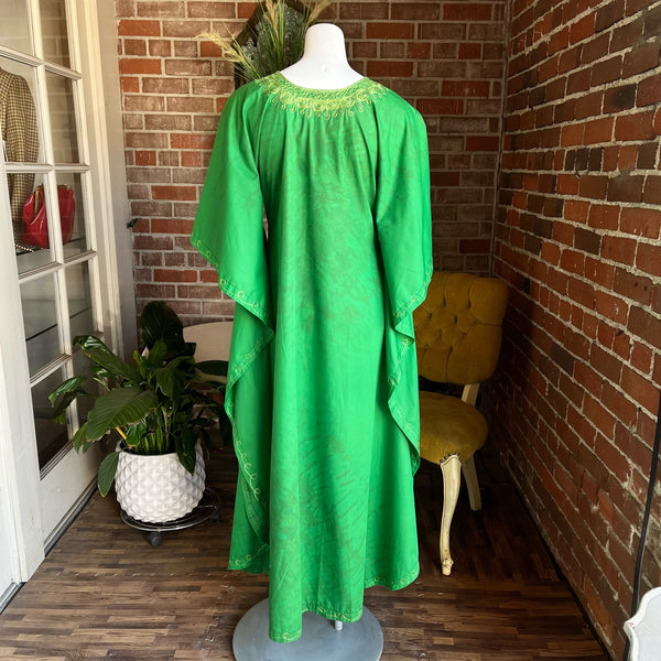 1970s Green Keyhole Caftan