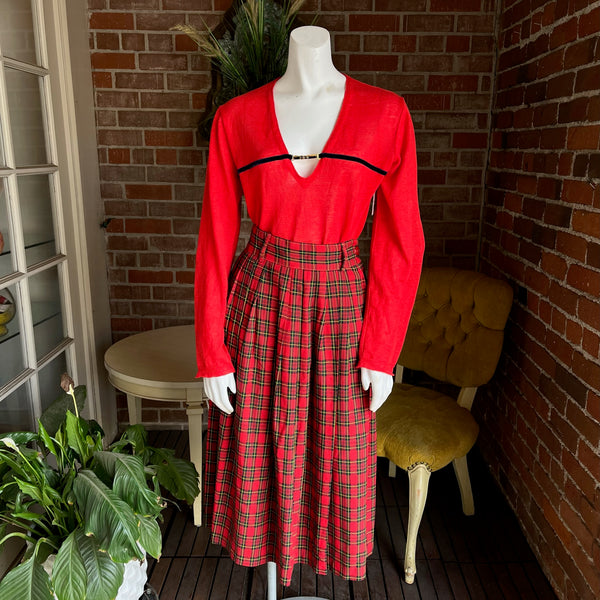 1950s Red Tartan Skirt