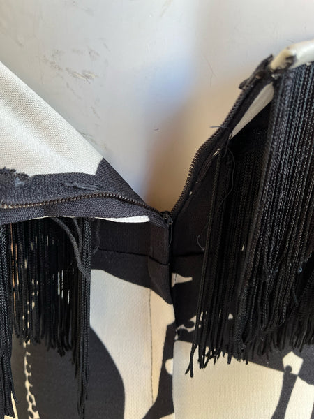 1970s Alfred Werber Fringe Giraffe Dress