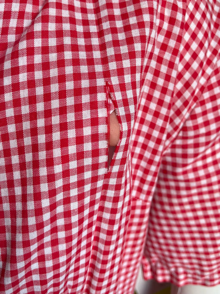 1950s Red Gingham Dress AS IS