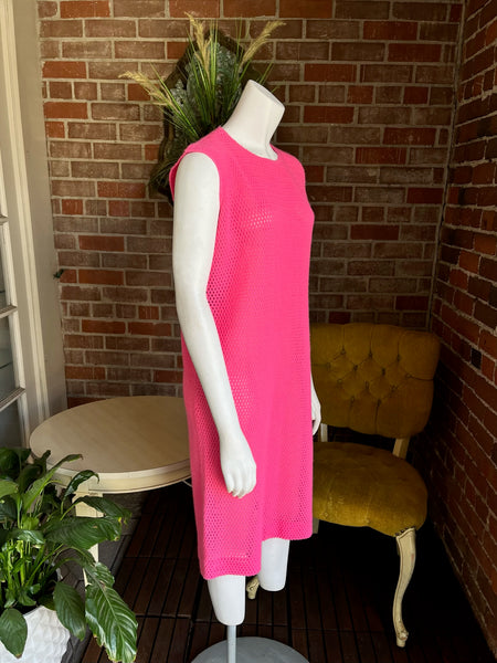 1960s Hot Pink Mesh Dress
