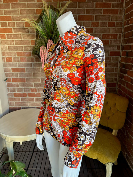 1970s Flower Power Leotard