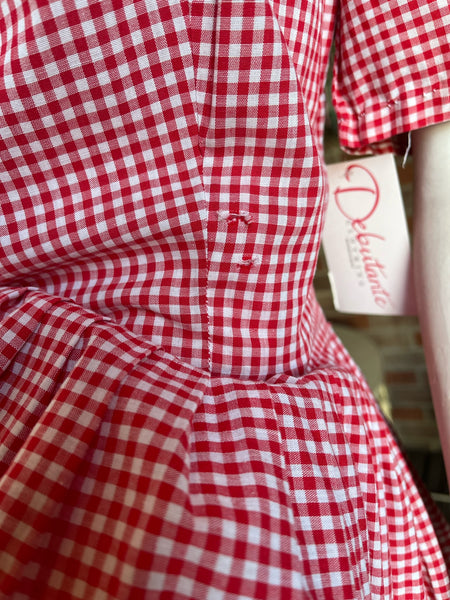 1950s Red Gingham Dress AS IS