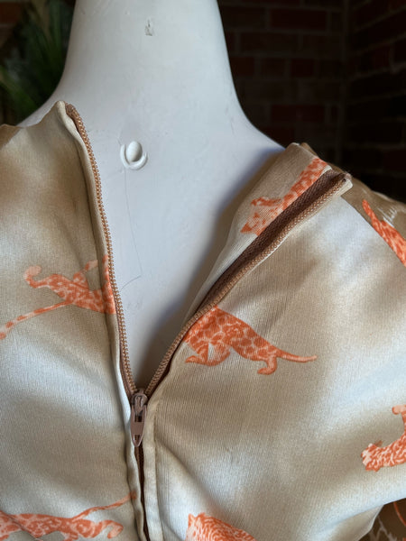 1970s Leopard Print Jersey Dress