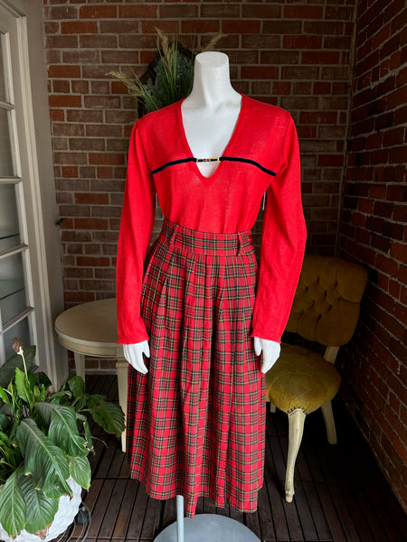 1950s Red Tartan Skirt