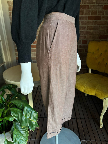 1950s Deadstock Taupe Clam Digger Pants