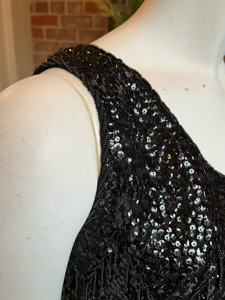 1960s Black Fringe Shell