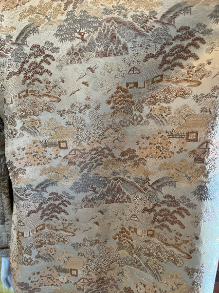1950s Gold Jacquard Asian Print Jacket