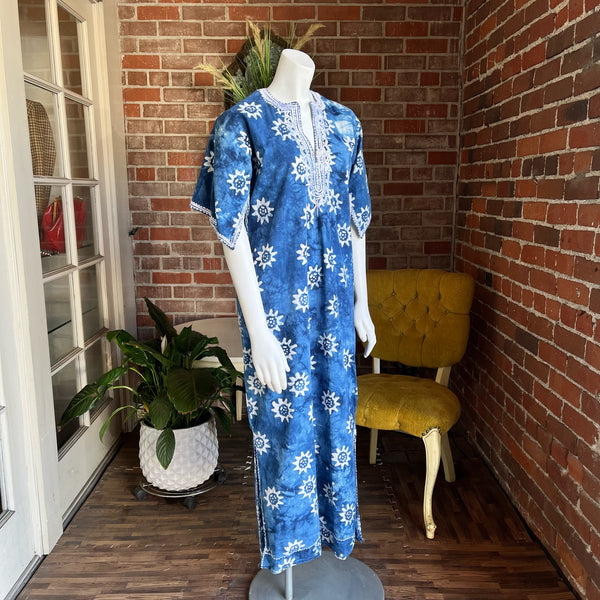 1970s Blue and White Caftan