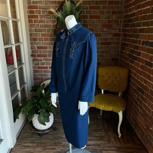 1970s Navy Trench Dress
