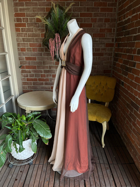 1970s Mocha Emma Domb Gown