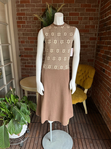 1960s Floral Knit Dress