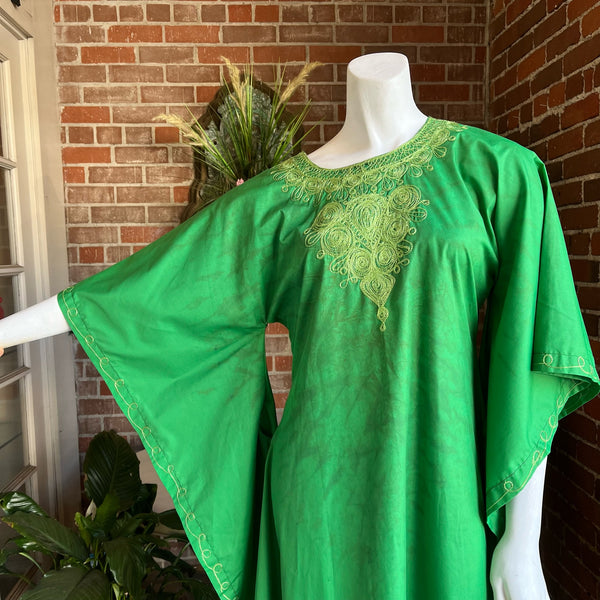 1970s Green Keyhole Caftan