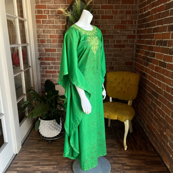 1970s Green Keyhole Caftan