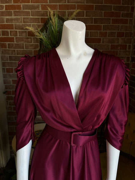 1970s does 1940s Cranberry Dress