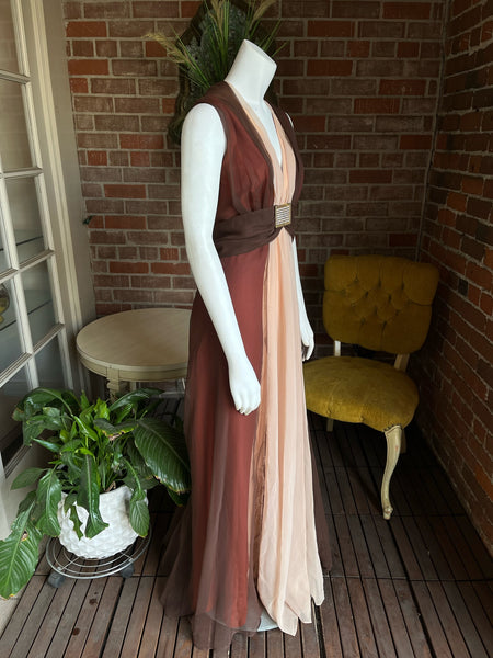 1970s Mocha Emma Domb Gown